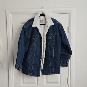 VINTAGE Levi's Blue Denim Sherpa Jacket